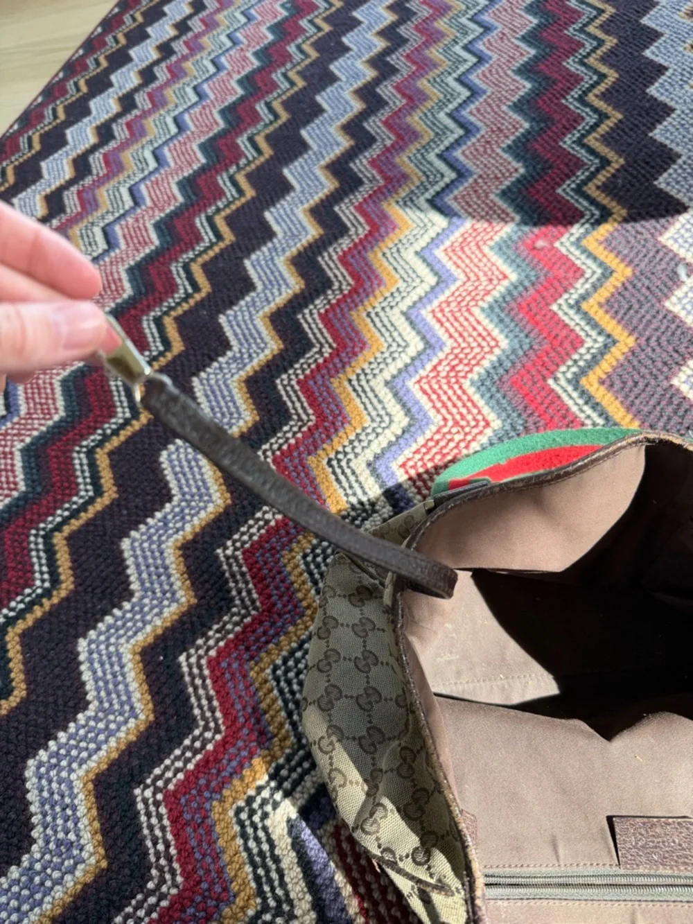 vintage Gucci GG canvas web stripe tote - Picture 6 of 10